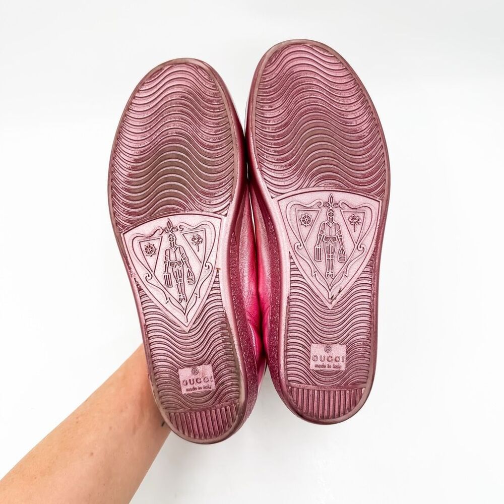 Gucci Ace GG Metallic Pink Sneakers Trainers EU 37 US 7 - Picture 10 of 12